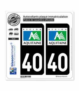 40 Aquitaine - LogoType | Autocollant plaque immatriculation