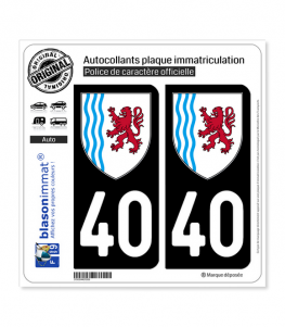 40 Nouvelle-Aquitaine - LogoType | Autocollant plaque immatriculation