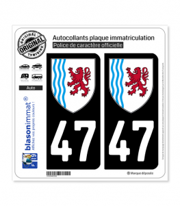 47 Nouvelle-Aquitaine - LogoType | Autocollant plaque immatriculation