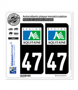 47 Aquitaine - LogoType | Autocollant plaque immatriculation