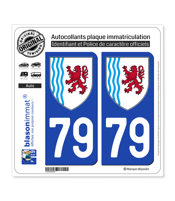 79 Nouvelle-Aquitaine - LogoType | Autocollant plaque immatriculation