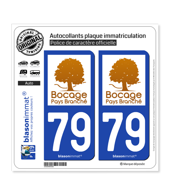 79 Bressuire - Pays | Autocollant plaque immatriculation