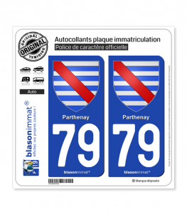 79 Parthenay - Armoiries | Autocollant plaque immatriculation