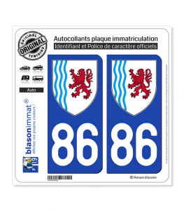 86 Nouvelle-Aquitaine - LogoType | Autocollant plaque immatriculation