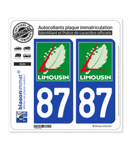 87 Limousin - LogoType | Autocollant plaque immatriculation