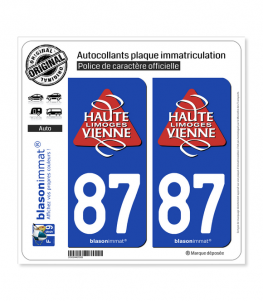 87 Haute-Vienne - Tourisme | Autocollant plaque immatriculation