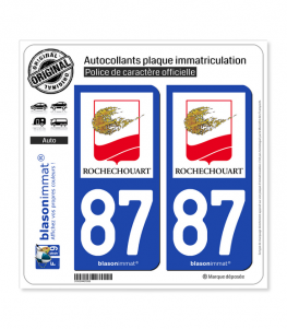 87 Rochechouart - Ville | Autocollant plaque immatriculation