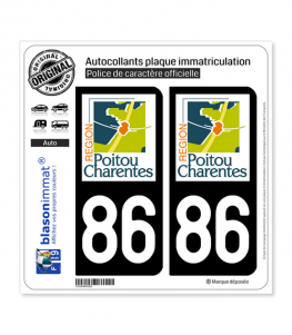 86 Poitou-Charentes - LogoType | Autocollant plaque immatriculation