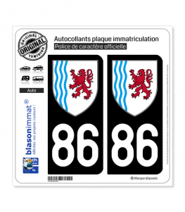 86 Nouvelle-Aquitaine - LogoType | Autocollant plaque immatriculation