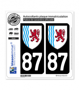 87 Nouvelle-Aquitaine - LogoType | Autocollant plaque immatriculation