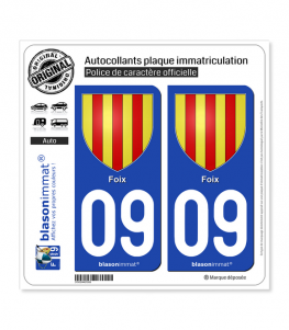 09 Foix - Armoiries | Autocollant plaque immatriculation