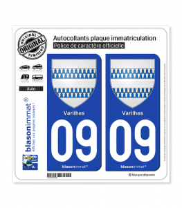 09 Varilhes - Armoiries | Autocollant plaque immatriculation