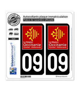 09 Occitanie - LogoType | Autocollant plaque immatriculation