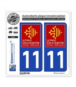 11 Occitanie - LogoType | Autocollant plaque immatriculation