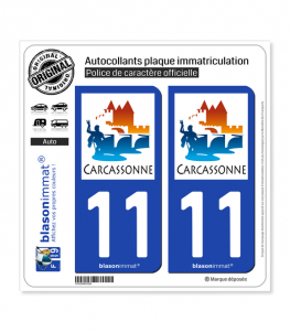 11 Carcassonne - Ville | Autocollant plaque immatriculation