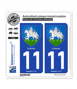 11 Limoux - Armoiries | Autocollant plaque immatriculation