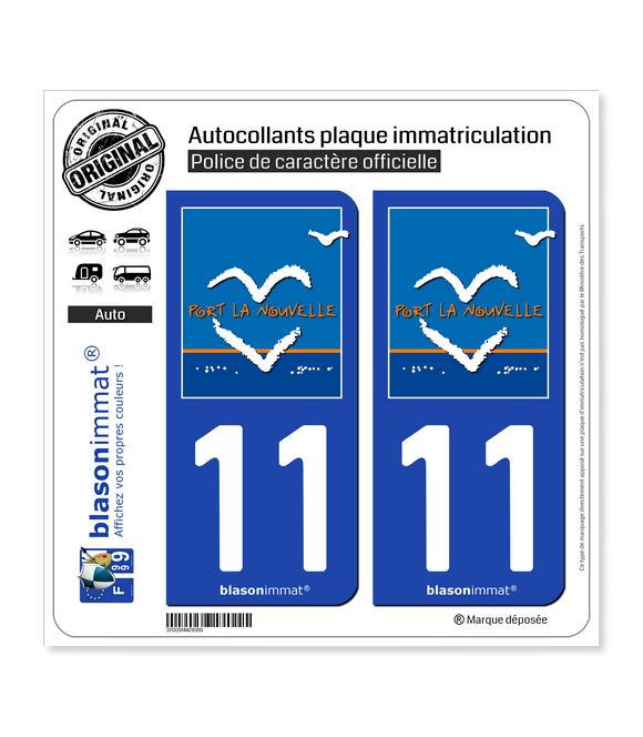 11 Port-la-Nouvelle - Commune | Autocollant plaque immatriculation