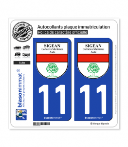 11 Sigean - Commune | Autocollant plaque immatriculation