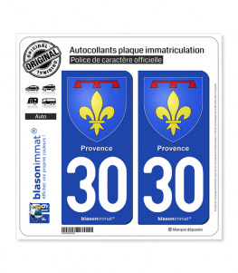 30 Provence - Armoiries II | Autocollant plaque immatriculation
