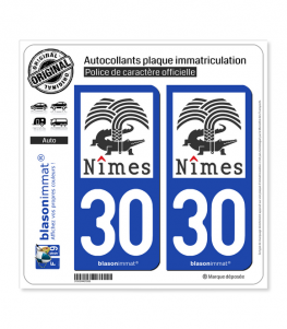 30 Nîmes - Ville II | Autocollant plaque immatriculation