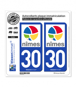 30 Nîmes - Agglo | Autocollant plaque immatriculation