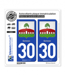 30 Quissac - Armoiries | Autocollant plaque immatriculation