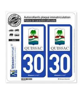 30 Quissac - Commune | Autocollant plaque immatriculation