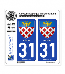 31 Auterive - Armoiries | Autocollant plaque immatriculation