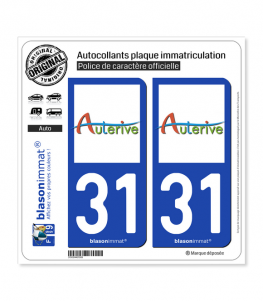 31 Auterive - Ville | Autocollant plaque immatriculation