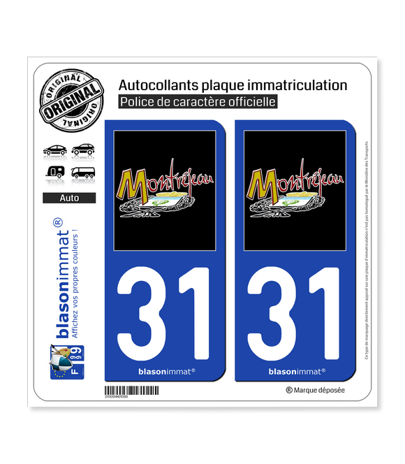 31 Montréjeau - Commune | Autocollant plaque immatriculation