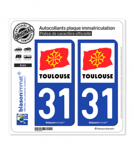 31 Toulouse - Ville | Autocollant plaque immatriculation