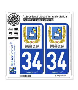 34 Mèze - Ville | Autocollant plaque immatriculation