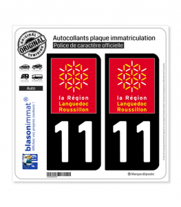 11 Languedoc-Roussillon - LogoType | Autocollant plaque immatriculation