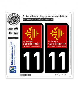 11 Occitanie - LogoType | Autocollant plaque immatriculation