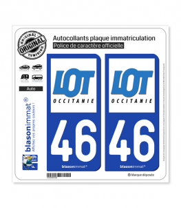 46 Lot - Département | Autocollant plaque immatriculation