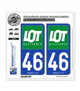 46 Lot - Département II | Autocollant plaque immatriculation