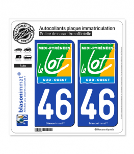 46 Lot - Sud-Ouest | Autocollant plaque immatriculation