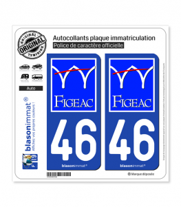 46 Figeac - Ville | Autocollant plaque immatriculation