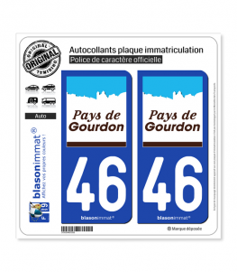 46 Gourdon - Pays | Autocollant plaque immatriculation