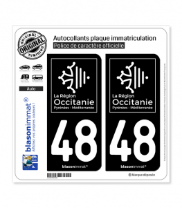 48 Occitanie - LogoType Black | Autocollant plaque immatriculation