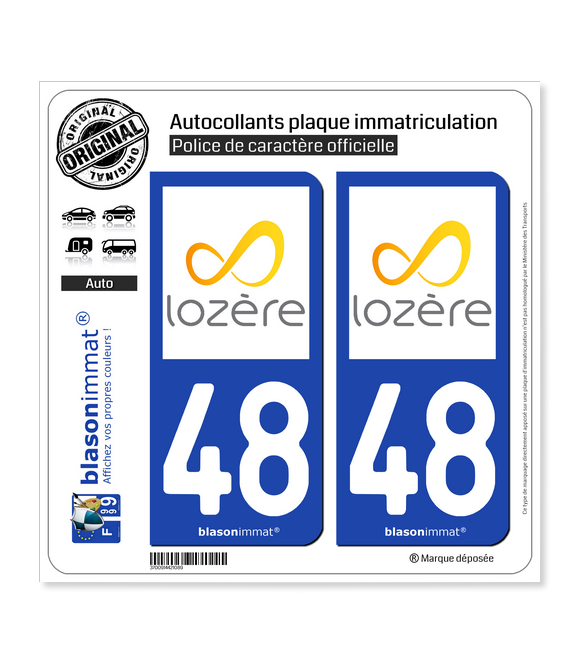48 Lozère - Tourisme | Autocollant et plaque immatriculation