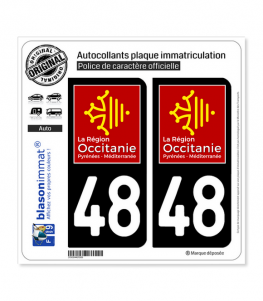 48 Occitanie - LogoType | Autocollant plaque immatriculation