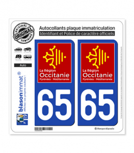 65 Occitanie - LogoType | Autocollant plaque immatriculation