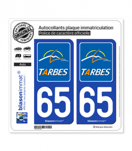 65 Tarbes - Ville | Autocollant plaque immatriculation