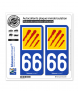 66 Pyrénées-Orientales - Département II | Autocollant plaque immatriculation
