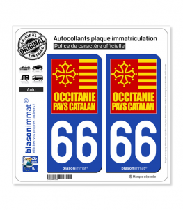 66 Occitanie - Pays Catalan | Autocollant plaque immatriculation