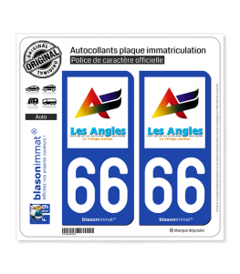 66 Les Angles - Village Station | Autocollant plaque immatriculation