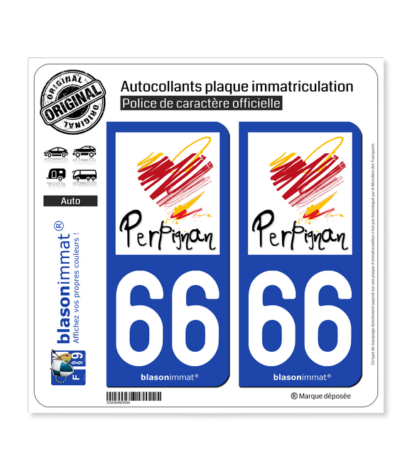 66 Perpignan - Tourisme | Autocollant plaque immatriculation