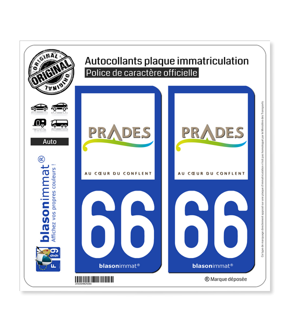 66 Prades - Ville | Autocollant plaque immatriculation