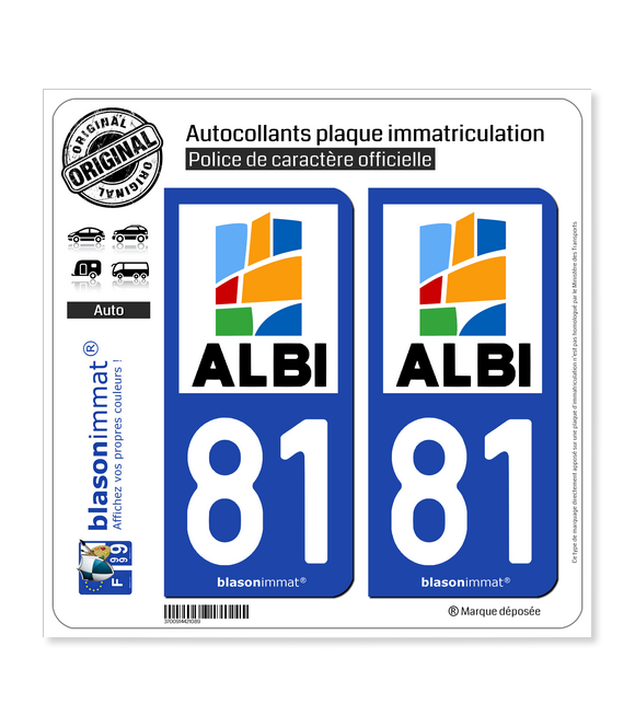 81 Albi - Agglo | Autocollant plaque immatriculation